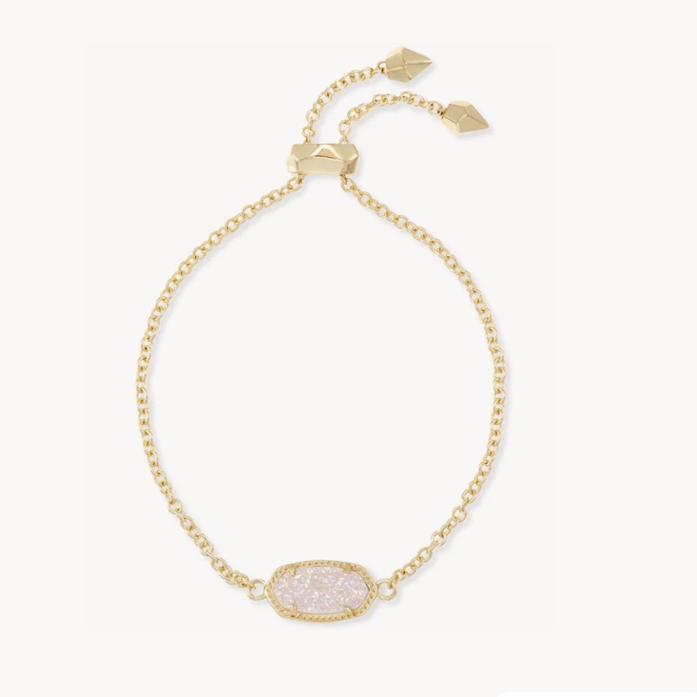 Elaina Gold Adjustable Chain Bracelet in Iridescent Drusy